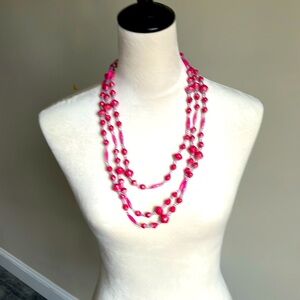 Handmade three strands beaded necklace